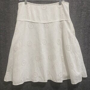 Carole Little White Eyelet Midi Skirt